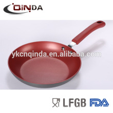 Wok antiadhésif en aluminium rouge chinois de haute qualité